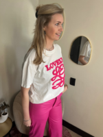 Broek leatherlook met rechte pijp