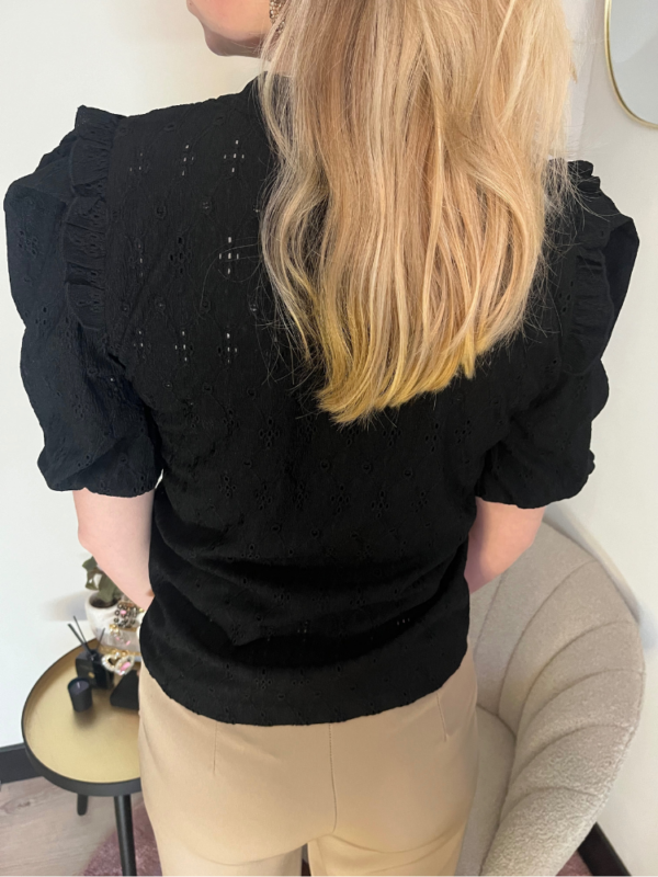 Pantalon met wijde pijp en knoopsluiting - camel