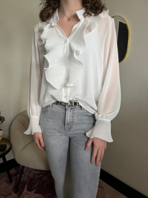 Blouse met ruches - wit