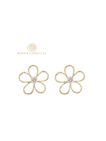Oorbel bloem met parels