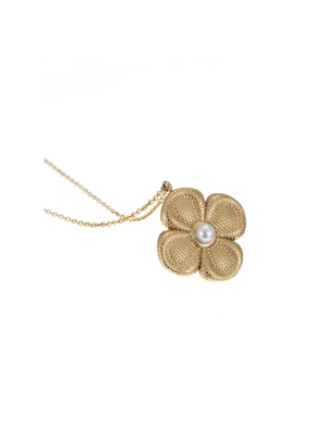 Ketting bloem met parel